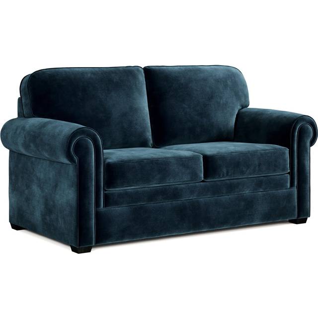 Jay-Be Heritage Sofa Bed With E-pocket™ Mattress - Two Seater - Luxe Velvet Airforce, Blue
