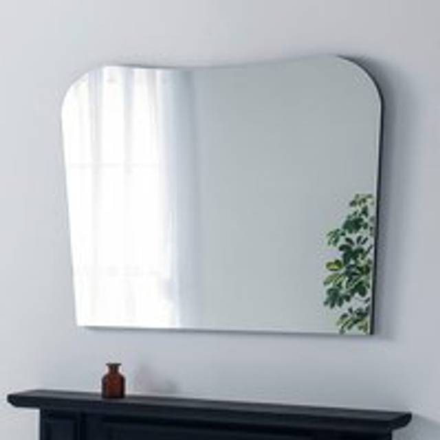 Yearn Contemporary Black Curved Overmantle Mirror 78 x 106cm