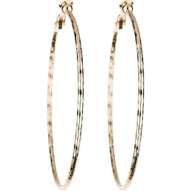 Clip On Hoop Earrings - Gold Plated Hoops - Delia
