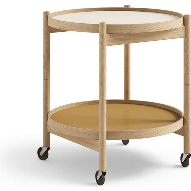 Brdr. Krüger Bølling Tray Table model 50 rullbord sunny, oljat ekstativ - Gul