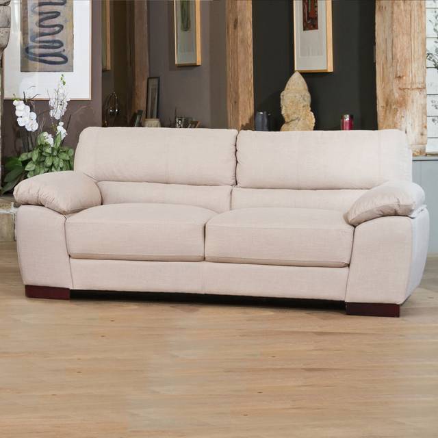 Westbrook 3 Seater Sand Textured Fabric Sofa - Artemis Home - Cream