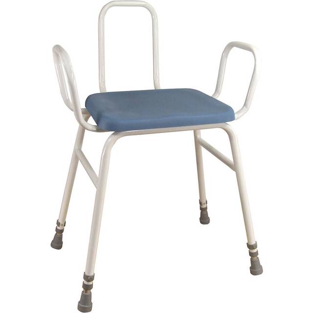 Perching Stool with Arms and Backrest - 500 650mm Height Padded Wipe Clean Seat