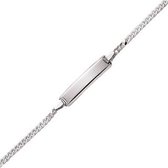 Jewelco London Girls Sterling Silver Curb Link ID Identity Bracelet 6mm 5 / 6 inch - ID17