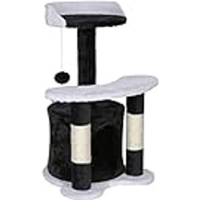 Cat Tree Scratching Post Climbing Tree 65cm in Black/White with Plattform, Cave and Ball