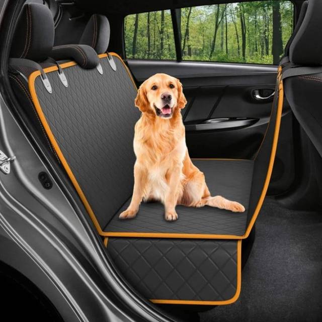 Dog Car Seat Cover Waterproof Pet Travel Dog Carrier Hammock Car Rear Back Seat Protector Mat Safety Carrier For Dogs Safety Pad 137x147cm orange