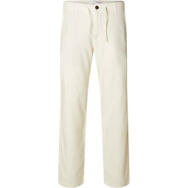 Selected Homme SLH196-Straight-Brody Linen Pant Ex Linnebyxor Vit
