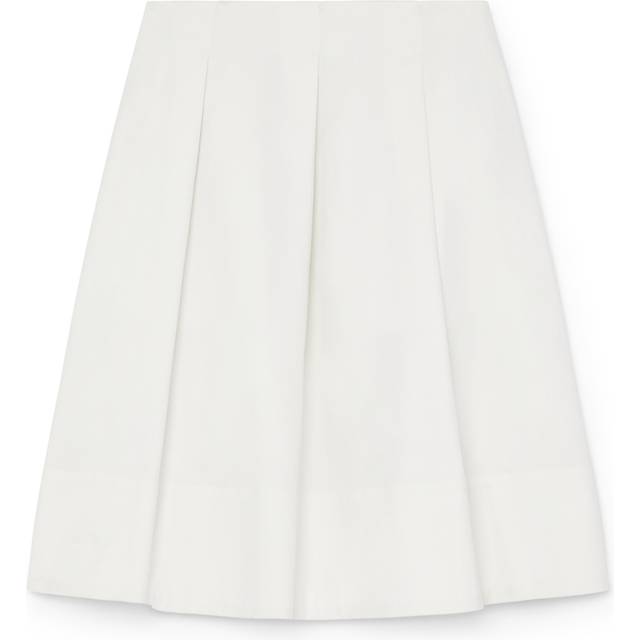 STAUD - London Pleated Cotton-blend Twill Skirt - Ivory - US 4