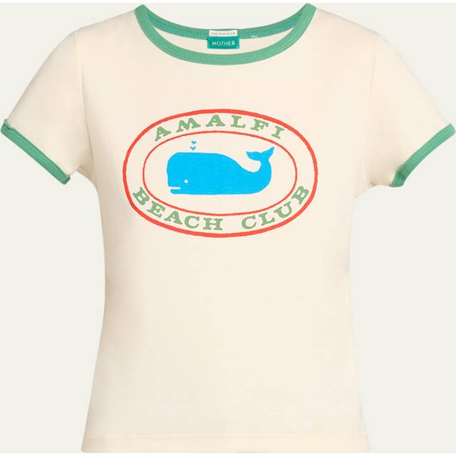 Mother Womens Ahc - Amalfi Beach Coast the Itty Bitty Logo-print Short-sleeve Cotton-jersey T-shirt Xs