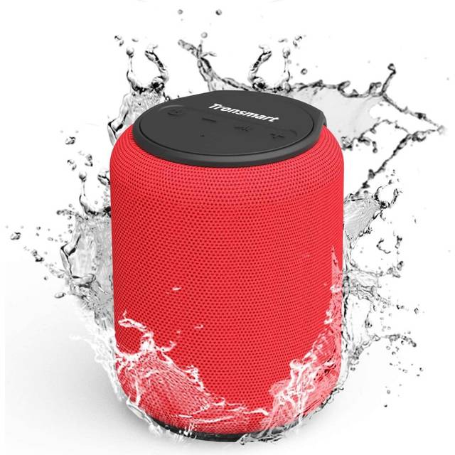 (RED) Tronsmart Bluetooth 5.0 Speaker T6 Mini 15W Portable Outdoor, 24 Hrs Playtime, 360Â° Stereo, Extra Bass, IPX6 Waterproof, TF/Micro SD, Voice Ass