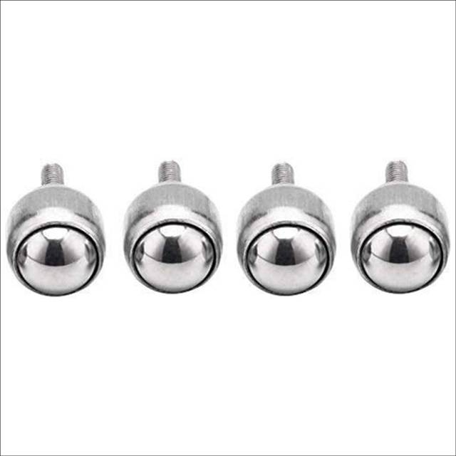 4Pcs Overall Casters Stainless Steel Rod Universal Ball Bearing Machine Tool Endless Steel Ball Wheel (Size:25D)