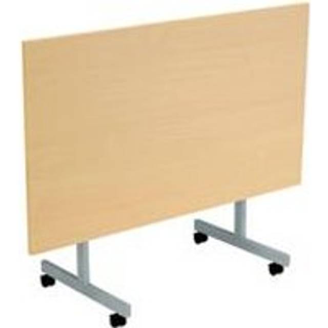 Tc One Eighty Tilting Table 1400 x 800 Silver Legs Oak Rectangular Top - oak