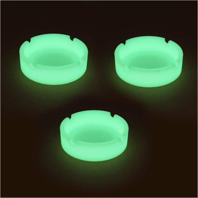 3 Pack Luminous Silicone Ashtray Premium Silicone Rubber High Temperature Heat Resistant Round Design Ashtray Durable