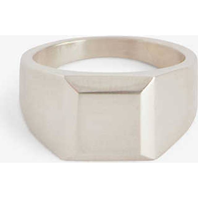 Serge Denimes Mens Silver Block Engraved Sterling-silver Ring S - SILVER