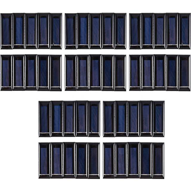 50Pcs Mini Solar Panel New 0.5V 100MA Solar Cells Photovoltaic Panels Module Sun Power Battery Charger DIY 53x18x2.5mm