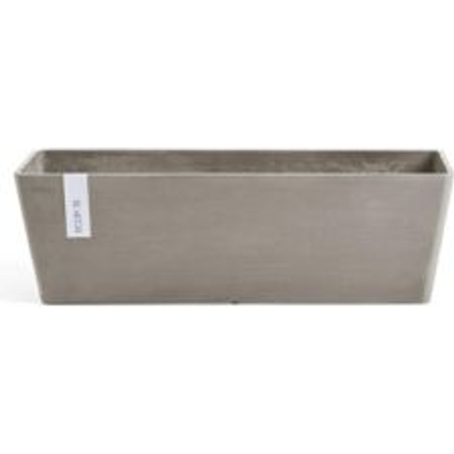 "Ecopots Modern Recycled Bruges Plastic Indoor/Outdoor Rectangular Flower Pot Planter  Taupe  21.5"""""""""