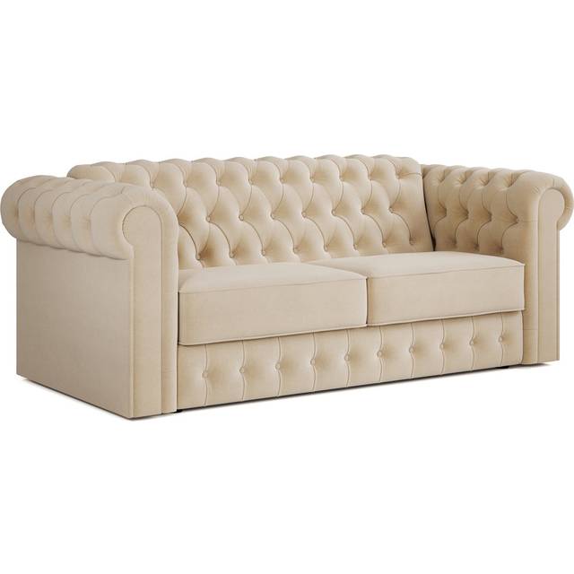 Jay-Be Chesterfield Fabric 3 Seater Sofa Bed - Cream
