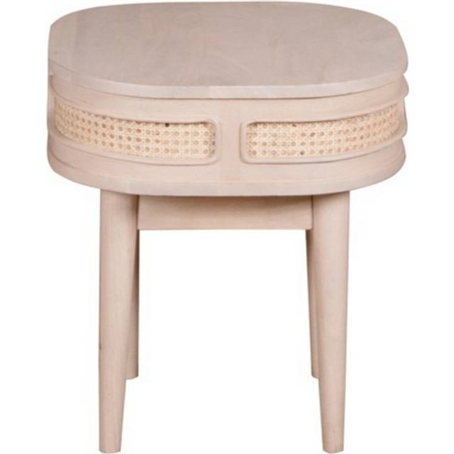 Brooklyn Valencia Cane and Mango Wood Bedside Table - Brown