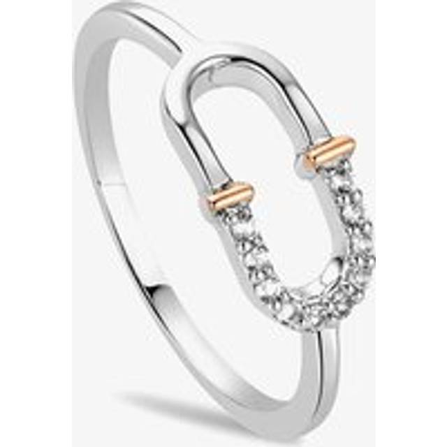 Clogau Silver & 9ct Rose Gold Connection Interlocking Arches Ring 3SCRL0741-M