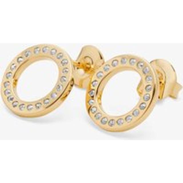Lucy Quartermaine Gold Vermeil Art Deco White Topaz Halo Stud Earrings ADS1G
