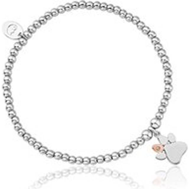 Clogau Paw Prints on My Heart Sterling Silver Affinity Bracelet - Silver