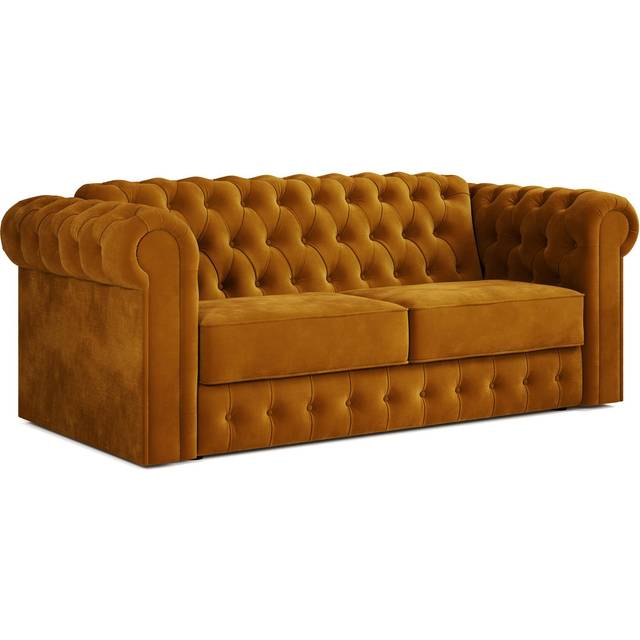 Jay-Be® Chesterfield Sofa Bed with e-Sprung™ Mattress - Three seater-Luxe Velvet Saffron