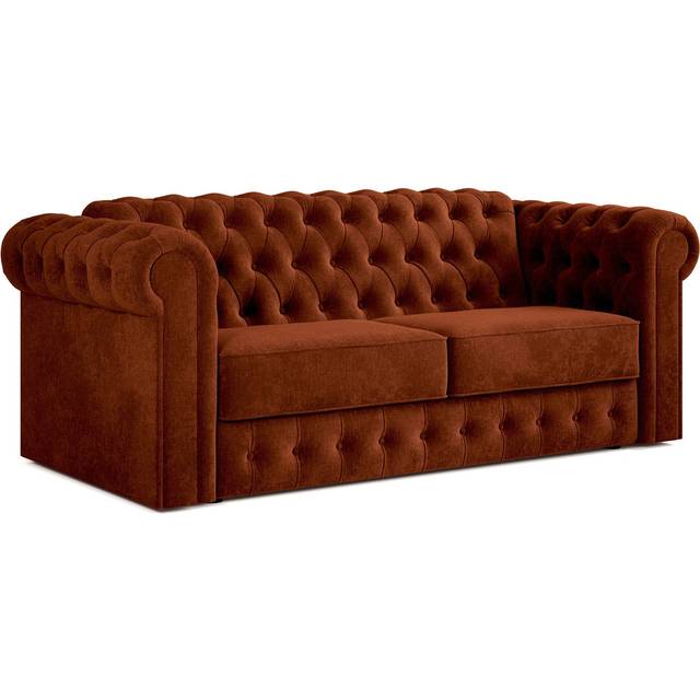 Jay-Be® Chesterfield Sofa Bed with e-Sprung™ Mattress - Three seater-Cosy Chenille Foxy