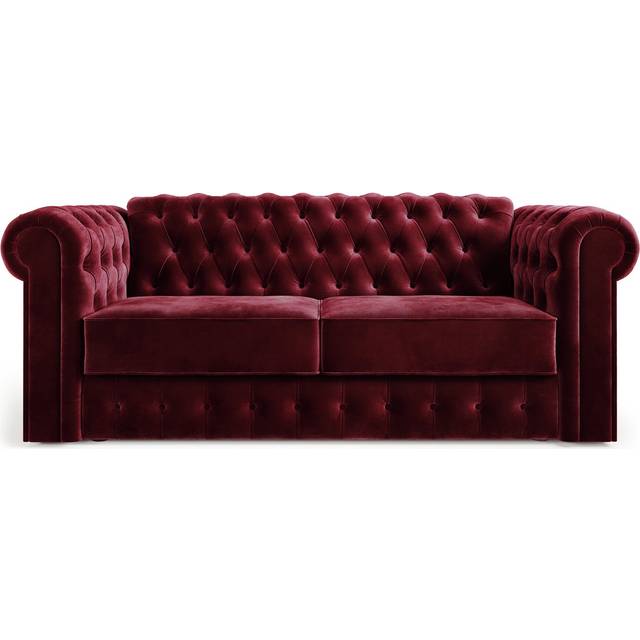Jay-Be® Chesterfield Sofa Bed with e-Sprung™ Mattress - Three seater-Luxe Velvet Shiraz