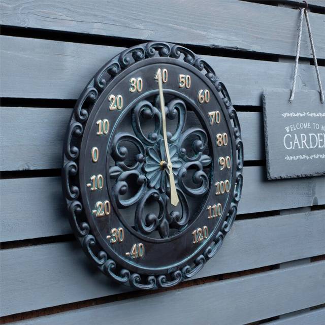 Vintage Open Face Wall Thermometer -40 to 120°C 33cm Outdoor Indoor