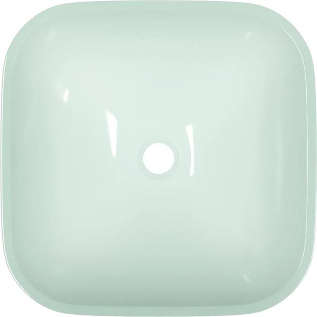 Adamm Glass Square Countertop Basin Bathroom Sink - Blue (420mm L X 420mm W X 140mm H)