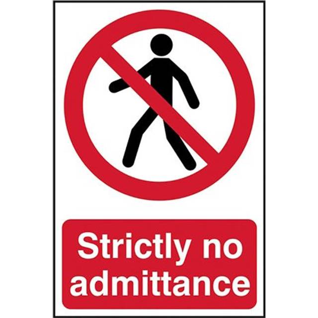 Scan SCA0608 Strictly No Admittance Self-Adhesive PVC Sign 200mm x 300mm