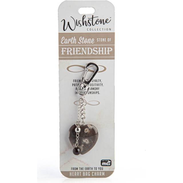 Wishstone Collection Earth Stone Heart Bag Charm