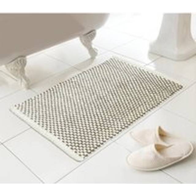 Basket Weave Bath Mat Soft Rug Absorbent Neutral 46 x 76cm - Natural
