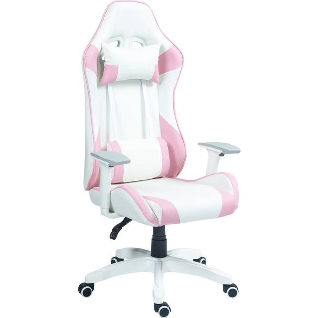 HOMCOM Gaming Chair for Adults Faux Leather Computer Chair w/ 3D Armrests Pink - Pink | TJ Hughes
