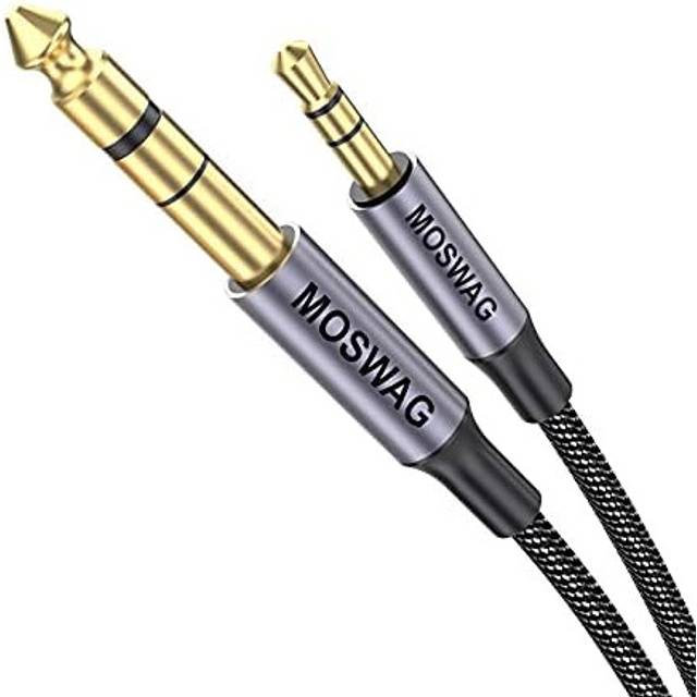 6.35mm to 3.5mm Headphone Cable,1/4 to 1/8 Headphone Adapter TRS Stereo Audio Alloy Housing and Nylon Braid Compatible