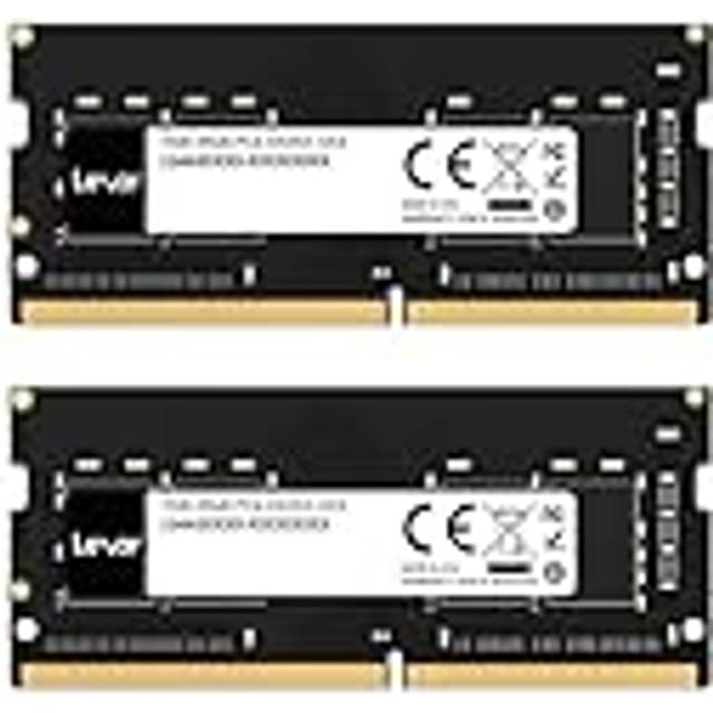 Lexar SODIMM DDR4 RAM 16GB Kit (2x8GB), 3200 MHz DRAM, 260-pin DDR4 SODIMM Laptop Ram, Högpresterande SO-DIMM, PC Bärbar Datorminne (LD4S08G32C22ST-BGD)