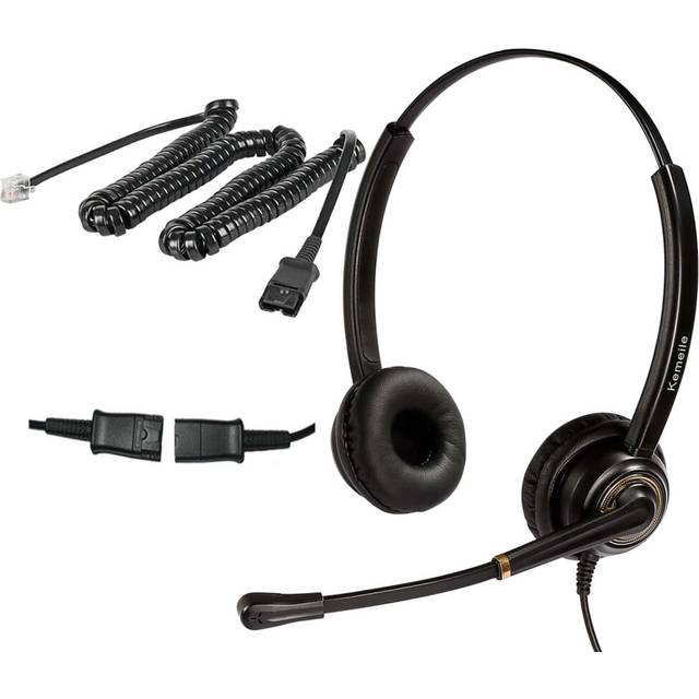 Corded Rj9 Telephone Headset with Noise Cancelling Microphone Compatible with Polycom AVAYA Fanvil AudioCodes ShoreTel