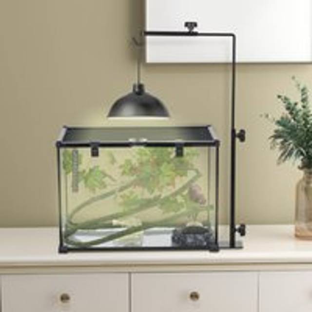 PawHut Adjustable Reptile Lamp Stand Holder with Hook Hanging, none