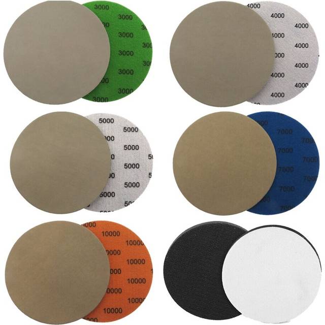 6 Inch 3000 4000 5000 7000 10000 Sandpaper Grinding Disc, with Interface Pad, 25 Pieces of Dry and Wet Sandpaper