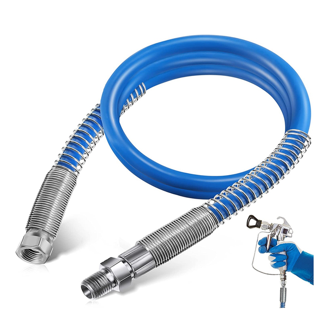 moresk-4Ft Airless Paint Spray Extension Hose,3/16Inch Pressure Paint Spray Whip Hose,3000PSI Extended Wall Painting Tube 1PCS