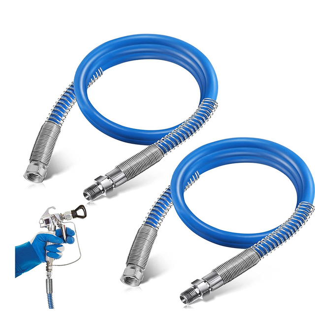 moresk-4Ft Airless Paint Spray Extension Hose,3/16Inch Pressure Paint Spray Whip Hose,3000PSI Extended Wall Painting Tube 2PCS