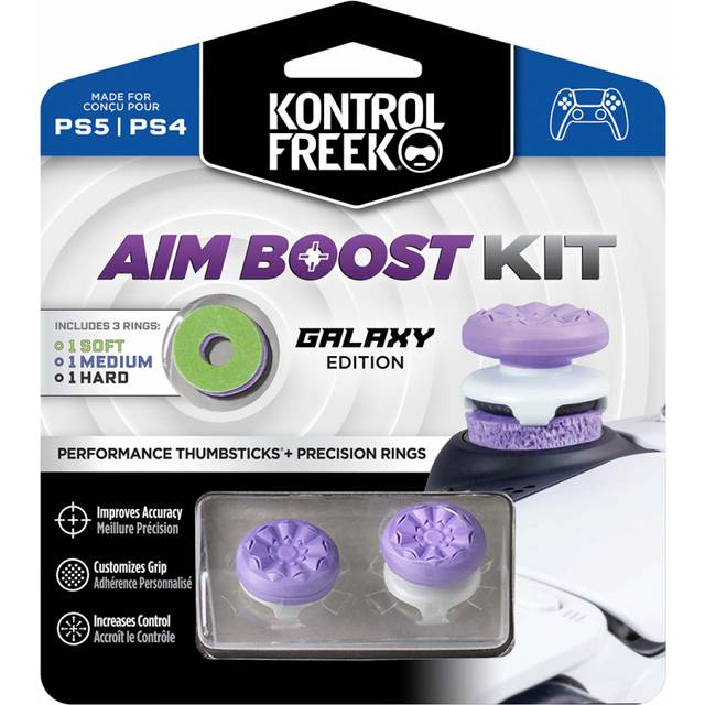 KontrolFreek Aim Boost Kit for PlayStation 5 (PS5) and PlayStation 4 (PS4) controller  Includes Performance Thumbsticks and Precision Rings  galaxy Ed