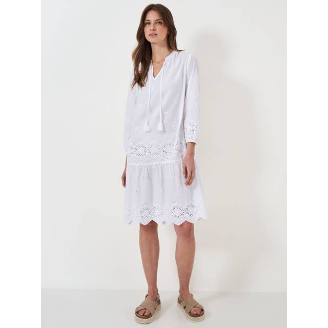 Crew Clothing Embroidered Beach Kaftan - White, White, Size 16, Women