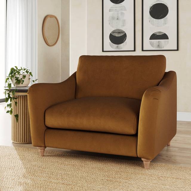 Hattie Matte Plush Velvet Snuggle Sofa - Matte Plush Velvet Caramel