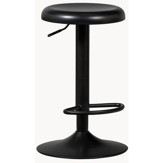 Isaac Adjustable Height Counter Stool with Metal Frame - Black (39cm W X 39cm D)