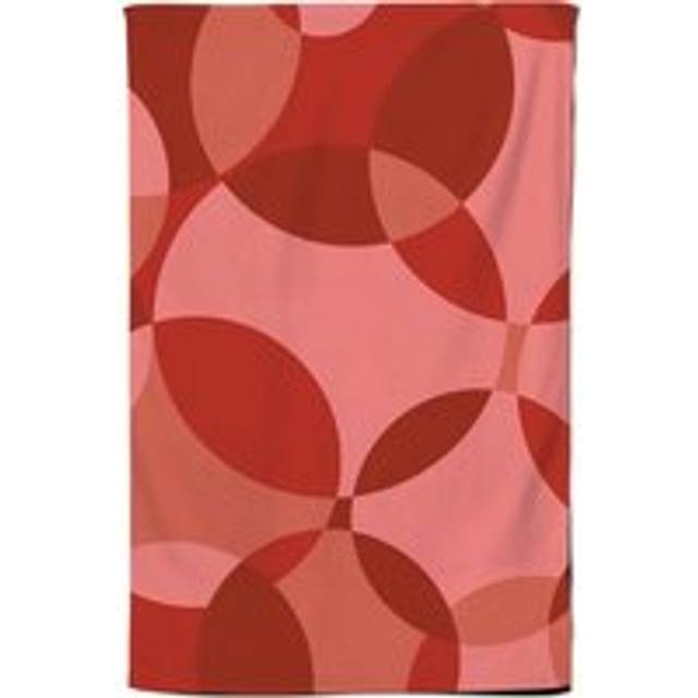 Red Circle Pattern Tea Towel