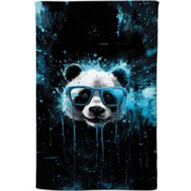 Blue Splashart Panda Face Tea Towel - One Size