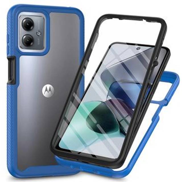 Motorola Moto G54 360 Skydds Skal - Blå / Klar