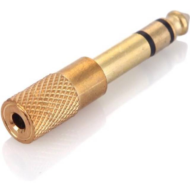 Audio Jack Adapter Convertor Stereo Plug Socket for Electric Guitars Microphone Headphone 6.5mm Male 3.5mm Female golden