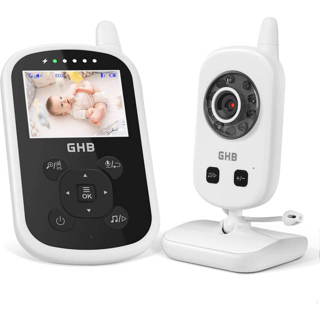 "Baby Monitor, GHB Video Baby Monitor with Camera Eco Mode 900ft Range 950mAh Battery 2.4"""