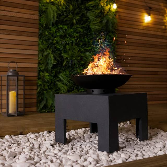 Arrol Steel Fire Pit Log Grate - Black